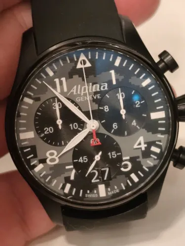 Alpina Startimer Pilot Chronograph Big Date AL-372BMLY4FBS6 Camuflado Swiss Made