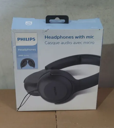 Fone De Ouvido Tauh201bk/00 Com Fio Microfone Preto Philips