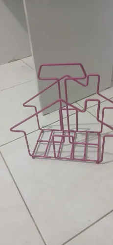 Porta-Livros Infantil / Organizador em Formato de Casinha (Rosa) da Tok Stok