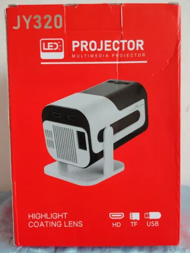 Projetor portátil jy 320 4K HD 160 ansi lumens wi-fi 6 Bluetooth Android 13