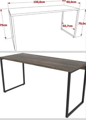 Mesa para Escritório Office Estilo Industrial
