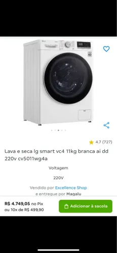 Máquina lava e seca