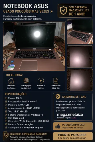 VENDO NOTEBOOK NOVO