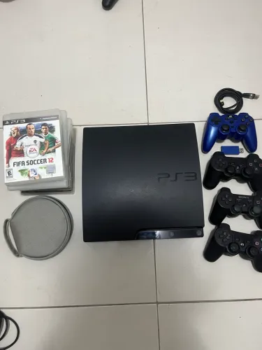 PS3 slim+controles+jogos