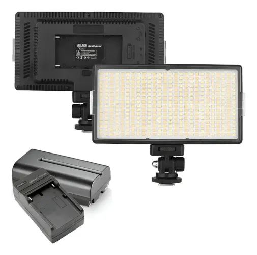 Iluminador Painel Led Bicolor Com Bateria Carregador Greika