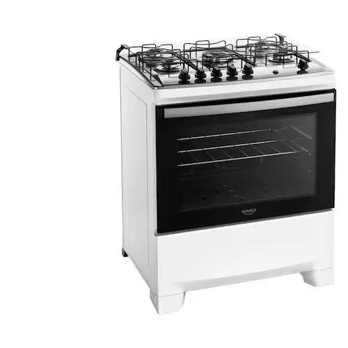 Fogão 5 Bocas Dako Supreme com Mesa em Inox e Acendimento Automático Branco - Bivolt