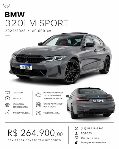 BMW 320I A 2.0 TB M Sport Activeflex 16V 4P 2023