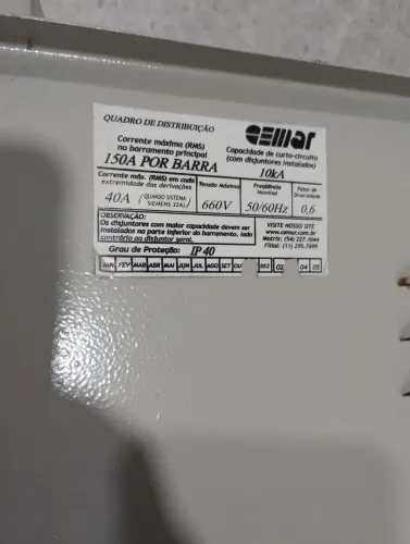 QUADRO ELÉTRICO TRIFÁSICO DE SOBREPOR 150A CEMAR