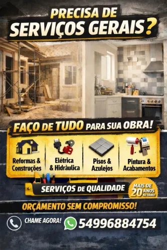  Pedreiro e Serviços Gerais - Mais de 20 Anos de Experiência