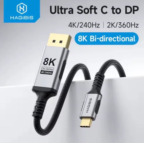 NOVO - Cabo Hagibis Usb-C para DisplayPort 4K60Hz 1m