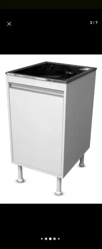 Balcão Lavação 100% Mdf Com Tanque Inox