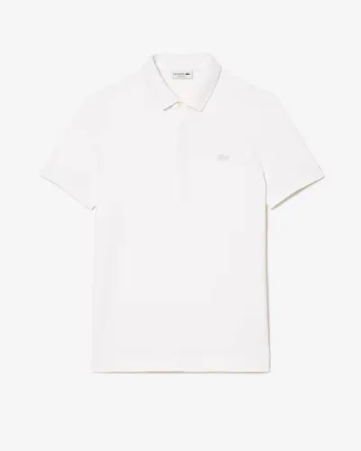 Camiseta Lacoste Polo Regular Fit Paris Piqué Stretch Branca - Original