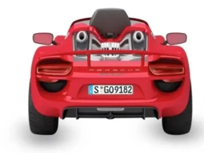 Carrinho elétrico Porsche 918 Spyder com controle remoto e direção normal