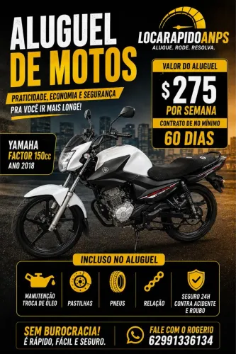 Moto Pronta Pra Trabalhar - Aluguel