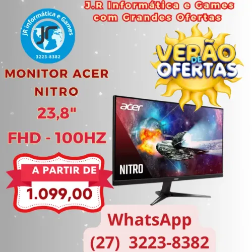 Monitor Acer Nitro 23.8" - 100Hz IPS Full HD - Pronta Entrega!