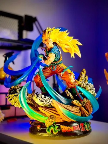 Estátua Goku Super Saiyajin Deluxe - Escala 1/4 (100% Resina - Duas Heads)