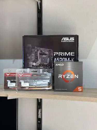 Kit Upgrade | Ryzen 5 5500 + Placa Mãe Asus Prime A520M + 16GB DDR4 - Loja FH