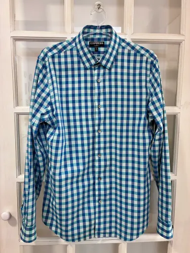 Camisa Masculina Xadrez Azul Express M