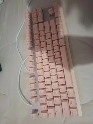 Teclado Gamer Mecânico Rosa