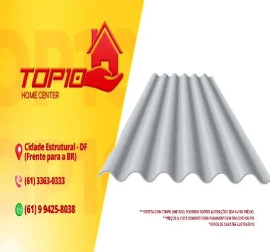 Telha Fibrocimento Eternit 1,83x1,10 R$42,99 A vista