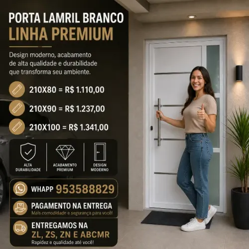 ? Porta Lambril 210x90Branca Linha Premium | Direto da Fábrica com Pagamento na Entrega