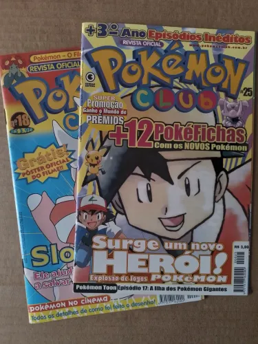 Revistas Pokémon Club Números 18 e 25 Kit 