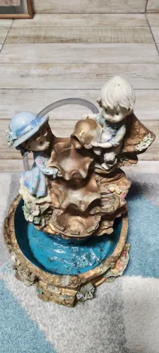 fonte água resina cottagecore vintage anos 90/2000, sem bomba, com detalhes