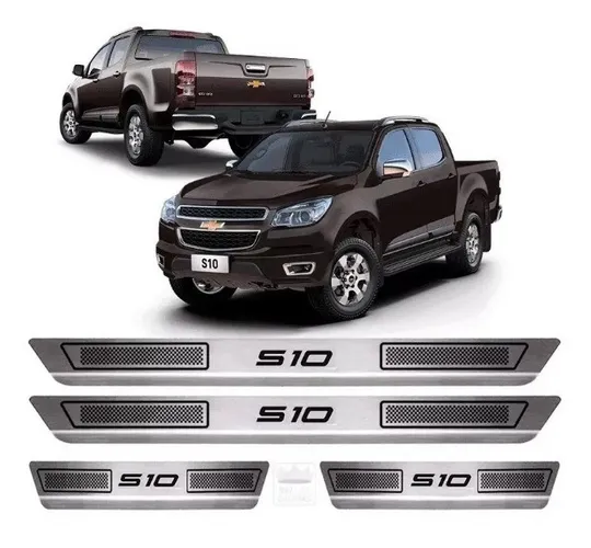 Kit Soleira De Porta Aço Inox Escovado Chevrolet S10