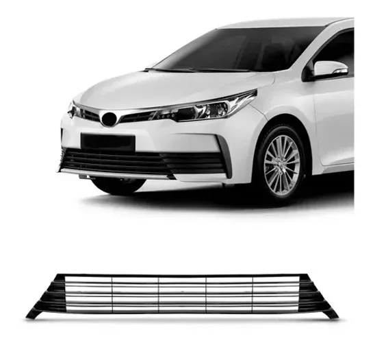 Grade Parachoque Toyota Corolla 2018 / 2019 - Central Preto Brilhante - Loma