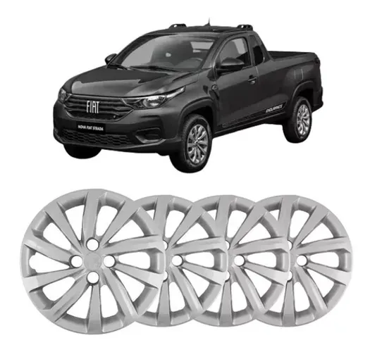 Jogo 4 Peças - Calota Aro 15  - Fiat Strada 2021 - Grid