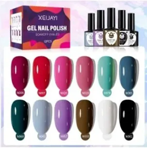 Xeijayi Kit de Esmalte Gel 12 Cores - Nail Polish Unhas Perfeitas por Mais Tempo