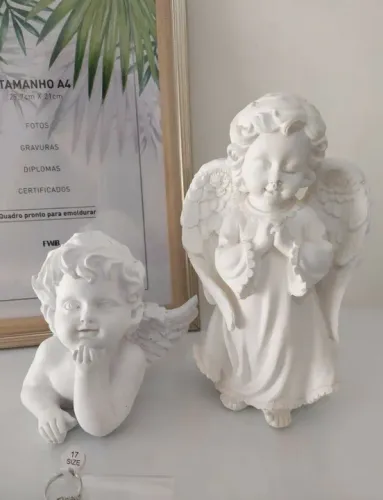 Dupla de Anjos - Gesso e Resina
