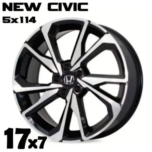 Roda aro 17 Honda New Civic G8 preta com diamantado 5x114 jogo novo 