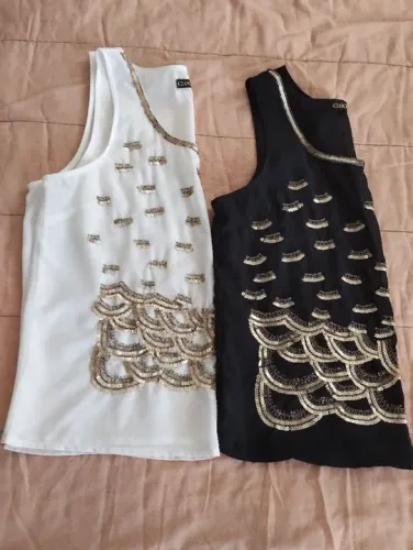 Blusas de festa com detalhes em paetês
