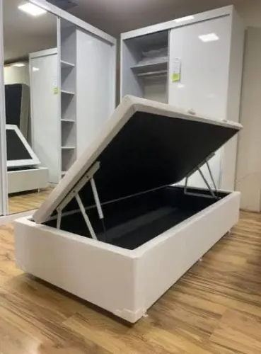 Base box com baú solteiro BRANCO - ENTREGA EM ATÉ 24 HORAS !!! 