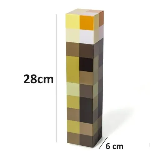 1 Tocha luminária Led Minecraft recarregável parede ou mesa