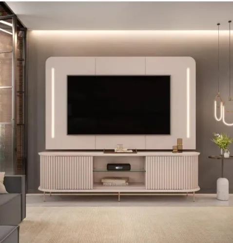 Rack + Painel Atlas Off White. Pronta Entrega.