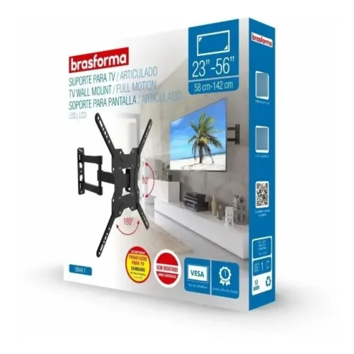 Suporte Articulado para Tv Led, Lcd, Plasma, 3D e Smart TV de 23 a 56 - Brasforma BRA4.1
