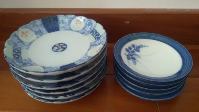 Mini pratos de porcelana japonesa 