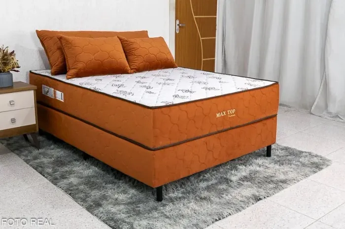 Colchão Casal Espuma D45 Premium + Base rf75