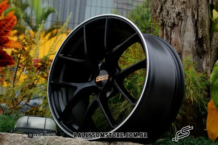 Jogo de Roda BBS FI-R Preto Semi-Brilho 5x112 - 19x8,5 e 19x9,5 Offset 35 e 38 (Nv)