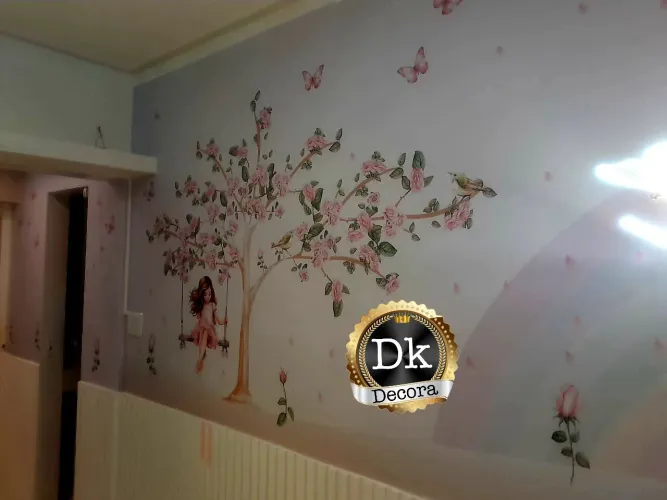 Papel de Parede Decorativo Infantil - Árvore com Menina