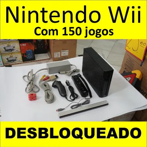 video game Nintendo wii c/ 150 jogos