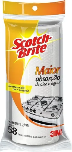 Pano Reutilizável 0,20 X 0,20 Folhas Picotadas Com 58 Um Scotch Brite - 3M