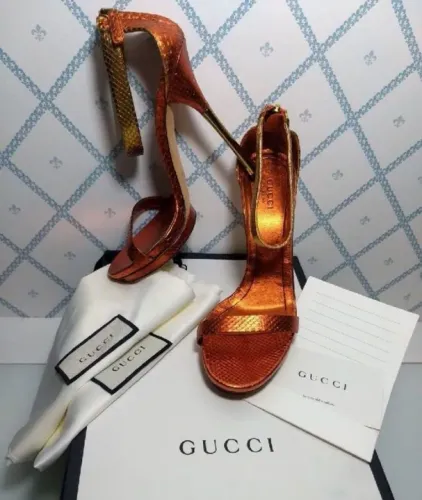 Sandália Gucci Original em Couro Píton