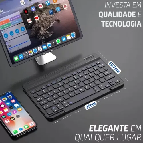 Teclado Sem Fio Bluetooth Recarregável  