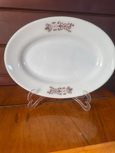Travessa Grande Oval COLOREX de Porcelana Branca COLOREX Triguinho Marron