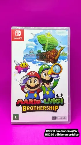 Lançamento Mario & Luigi Brothership mídia física switch 