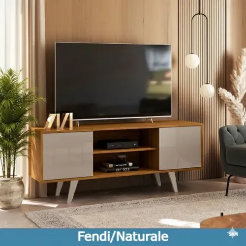 Rack Bancada até 55 polegadas fendi naturale