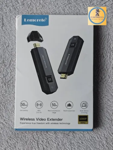 Kit transmissor e receptor vídeo HDMI wireless sem fio 1080p até 50m Lemorele